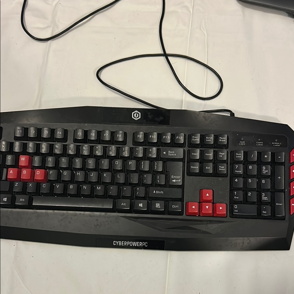 CyberPowerPC Gaming Keyboard with Red and Black Keys
